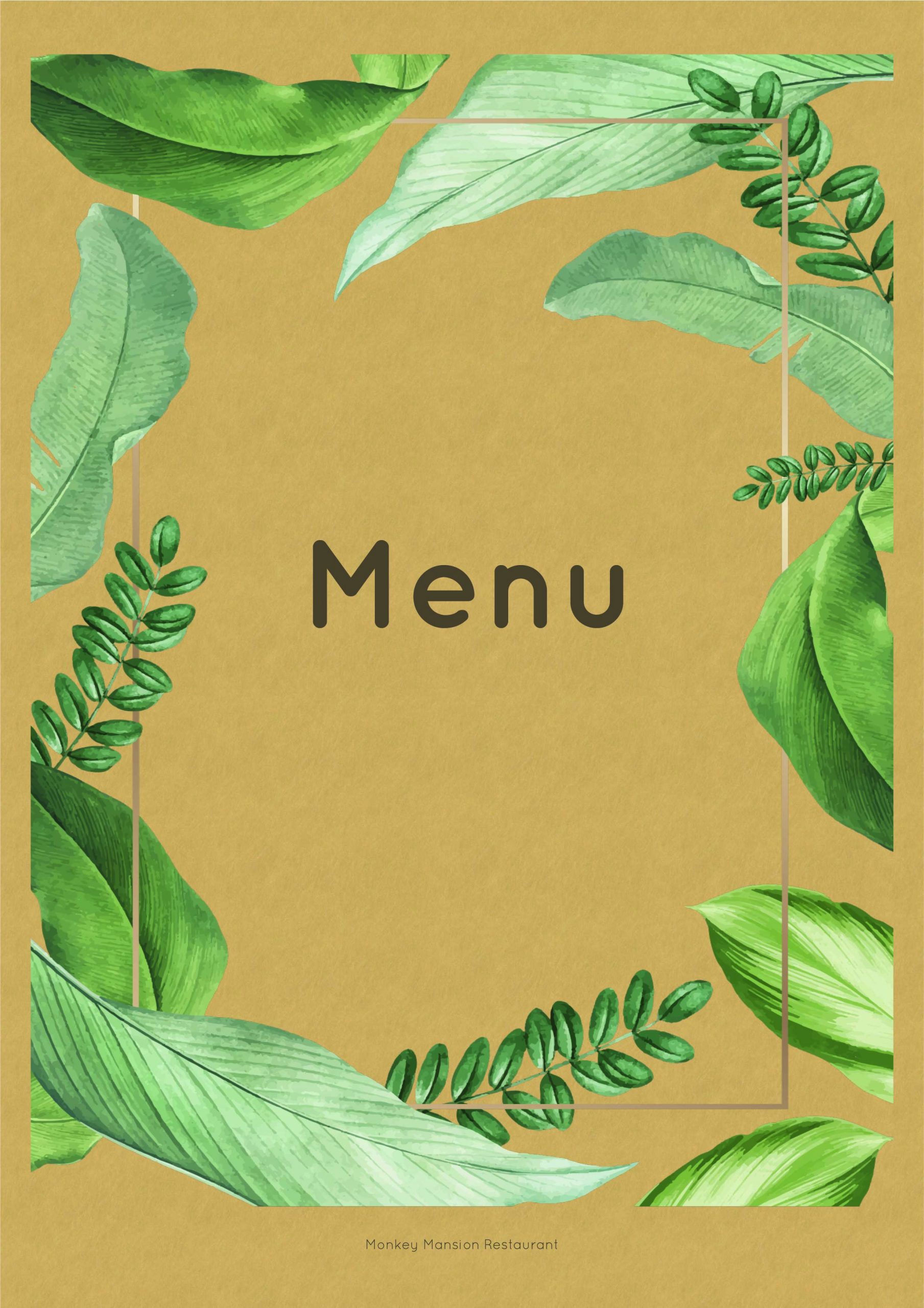 Cover food menu